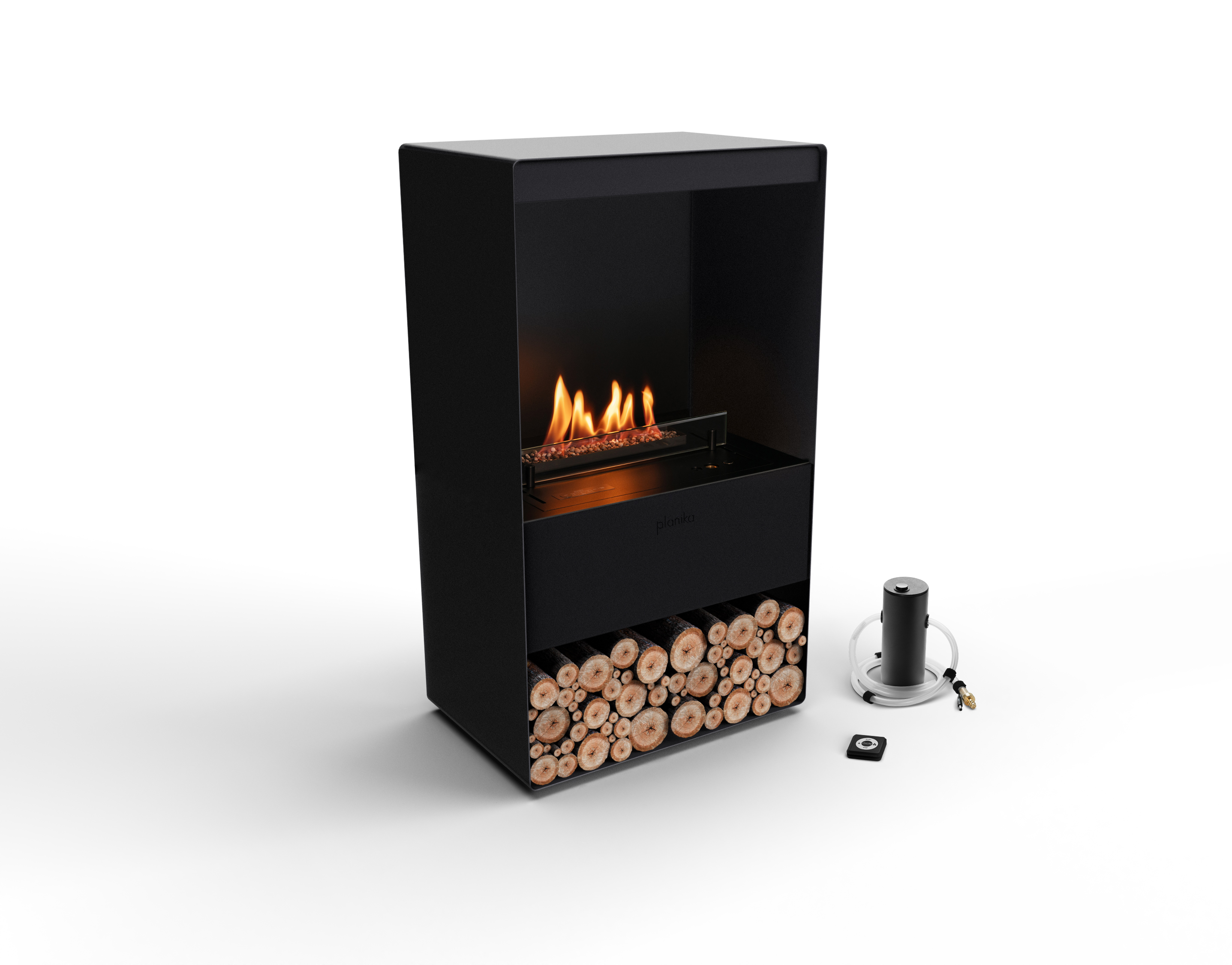 Planika - Senso Stove BEV Bioethanol-Kamin ohne Abzug, Fernbedienung, Stahl, Bioethanol-Ofen BFF SEST-00