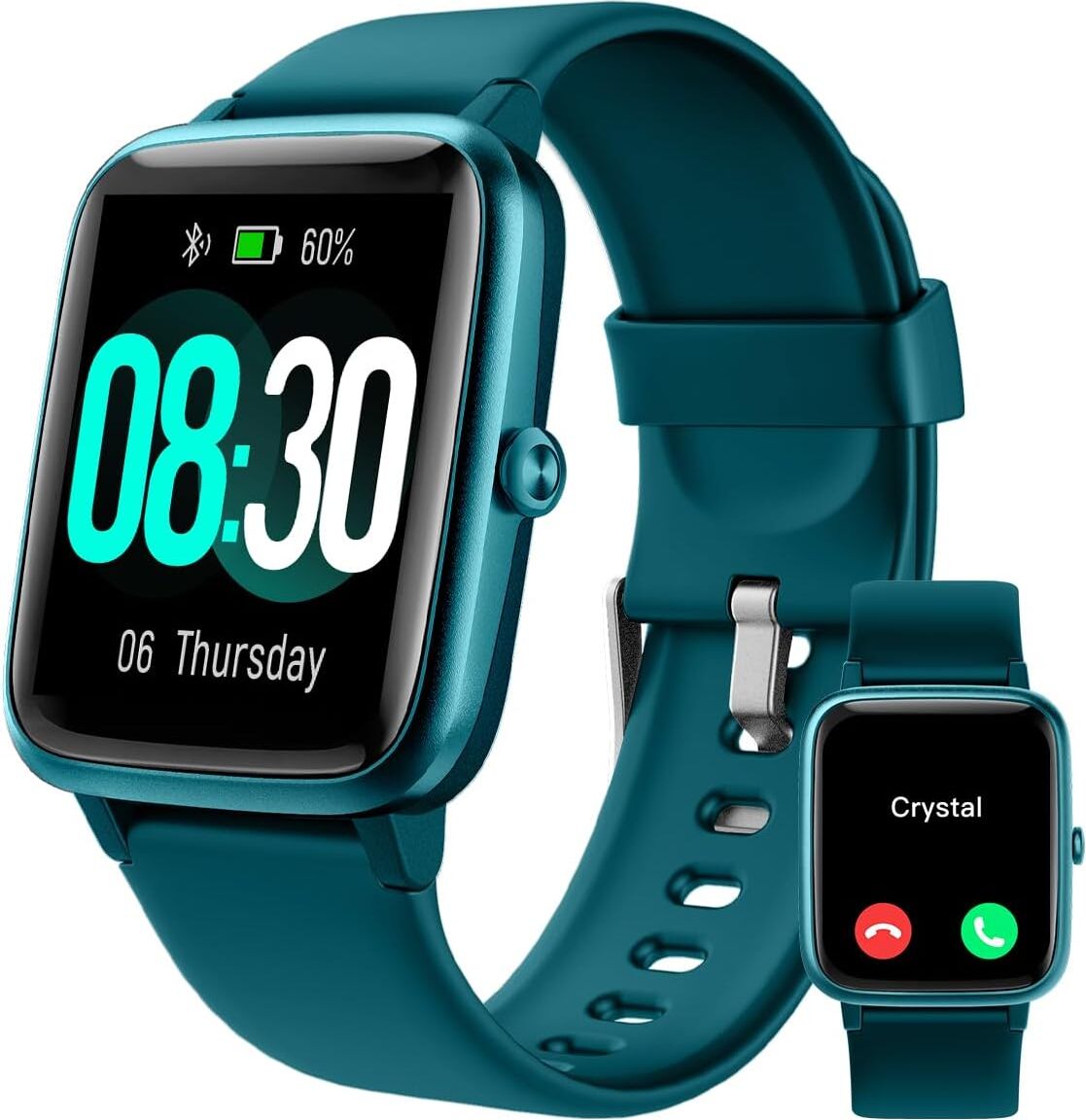 Smartwatch ženy muži s funkciou telefónu, Fitness hodinky s meraním tepu, SpO2, krokomer, monitor spánku, Multi tréningové režimy pre iOS/Android