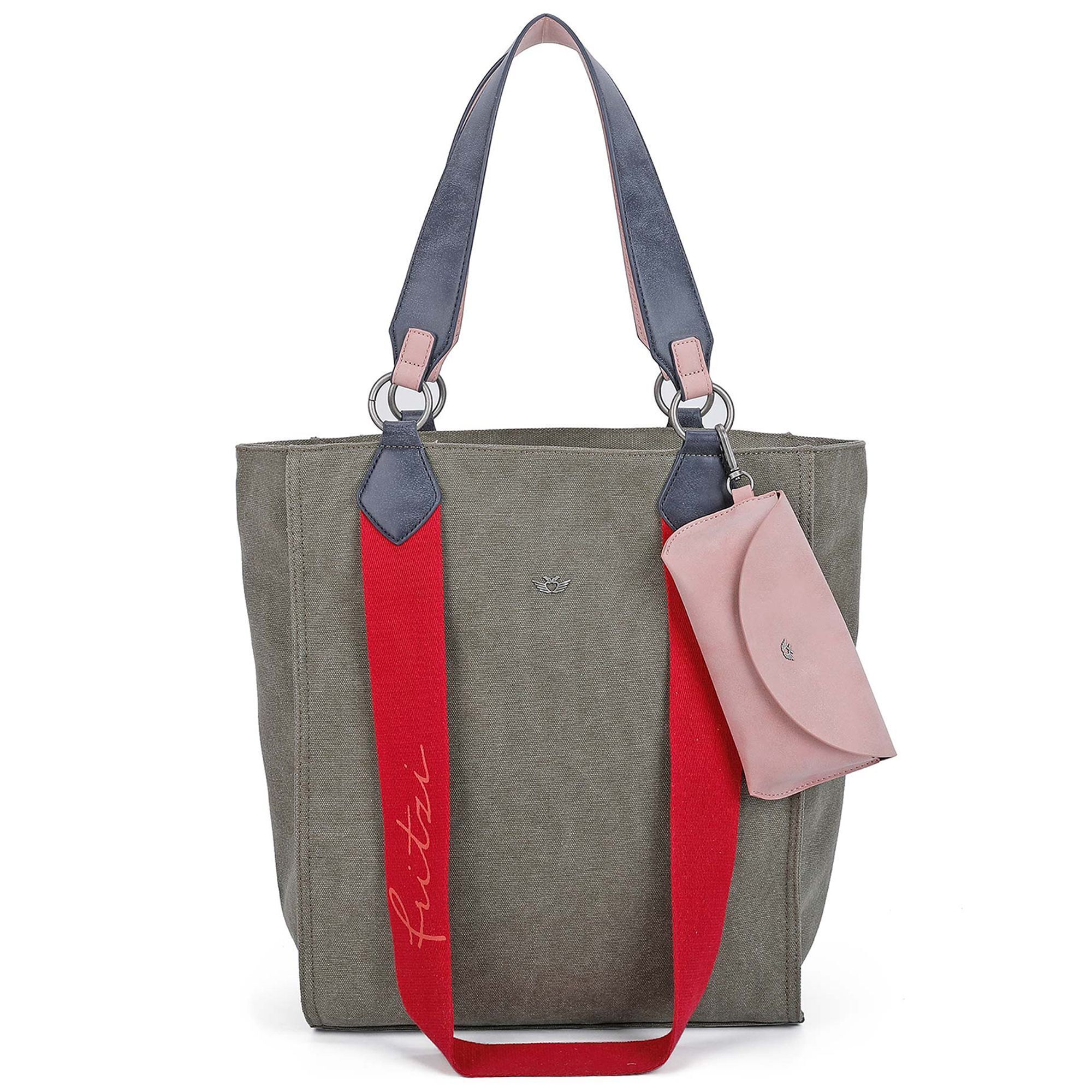 Sac à Main Tote Fritzi Aus Preußen Izzy02 Noir - Canvas, Fermeture Zip, Neuf Avec étiquettes