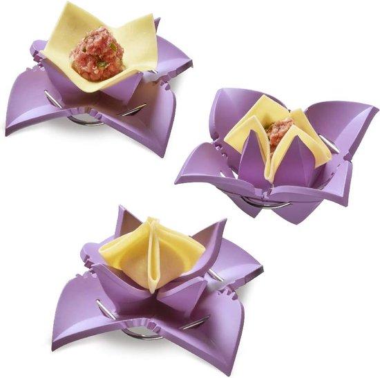 Famanu Ravioliformer für einfache Zubereitung von Dumplings - lila-weiß SHSHOP