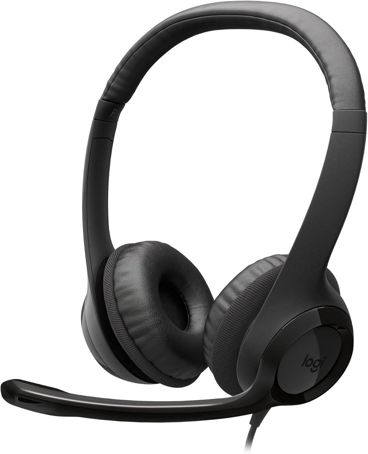 Logitech H390 USB, Kábel, Hovor / hudba, 20 - 20000 Hz, 197 g, Slúchadlá s mikrofónom, Čierna