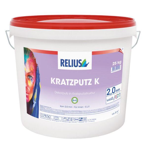 Relius Kratzputz K ELF Innen 2,0 mm weiß / Basis 1 25 kg - Dekor-Innenputz in Kratzputzstruktur 270764
