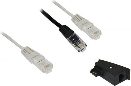 Goobay TAE Adapter, 2x RJ45-Stecker > RJ45-Stecker (8P8C) + TAE-F-Stecker 95286