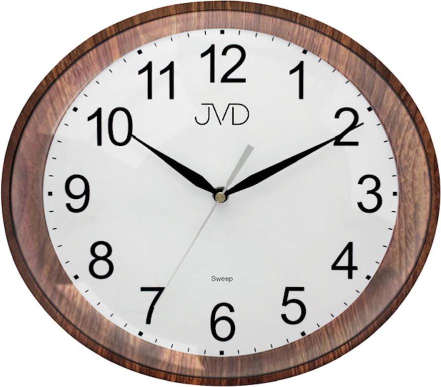 JVD Ovale Wanduhr HP664.10 mit leisem und leichtgängigem Uhrwerk, 300 x 200 mm