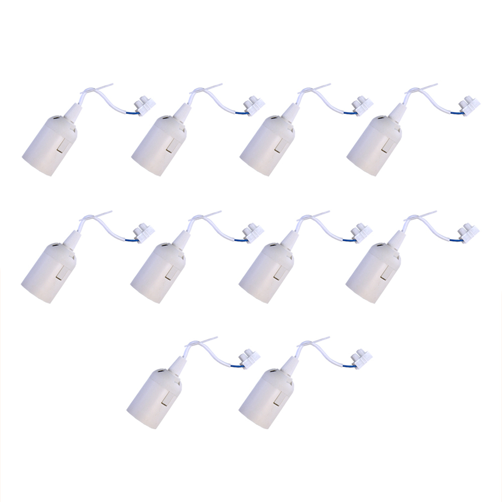 NCC-Licht 10 x LED Leuchtmittel Birne 11,5W = 75W E27 1200lm Tageslicht kaltweiß 10 x Baufassung Lampenfassung weiß