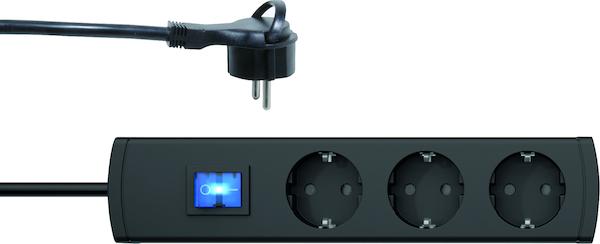 PROTEC.class Steckdosenleiste Flachstecker PTSD90 3SFs1 90°Toepfe Sch. 3f sw 1.4m 05106318
