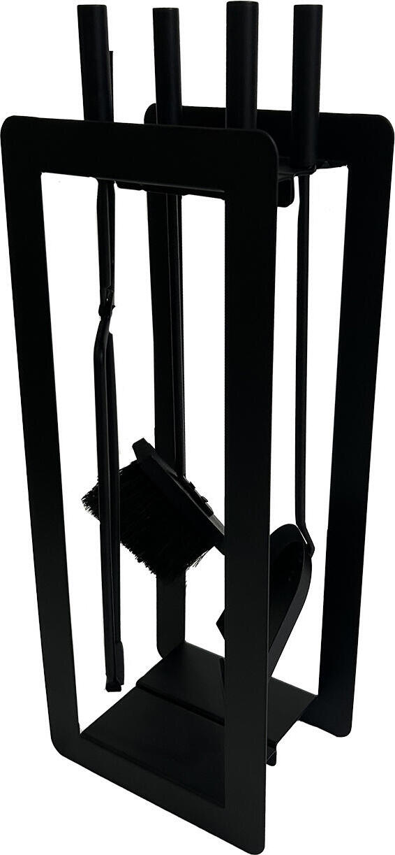 M.A.T. kaminbesteck. h.60cm, schwarzes Metall, Satz mit 4 Stück. mit Ständer