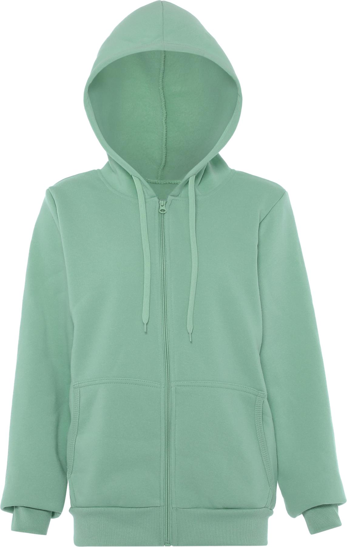 ALBEE Damen Jacke XL in Jade mit Kapuze, Kordelzug und Rippbündchen an Saum und Ärmelabschlüssen
