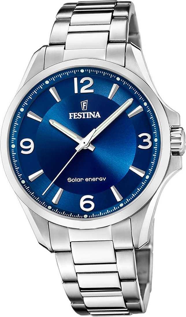 Festina pánske hodinky z ušľachtilej ocele strieborné Festina Solar Energy solárne hodinky D2UF20656/2