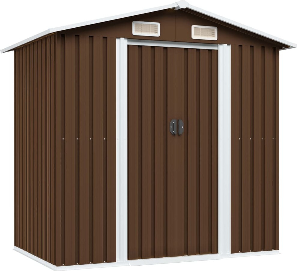 Maison Exclusive Záhradný domček na náradie hnedý 204 x 132 x 186 cm oceľ