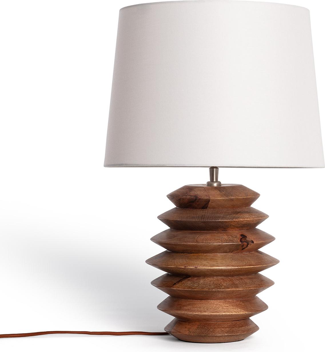 Tischlampe Holz Vihaan ILUZZIA Weiß