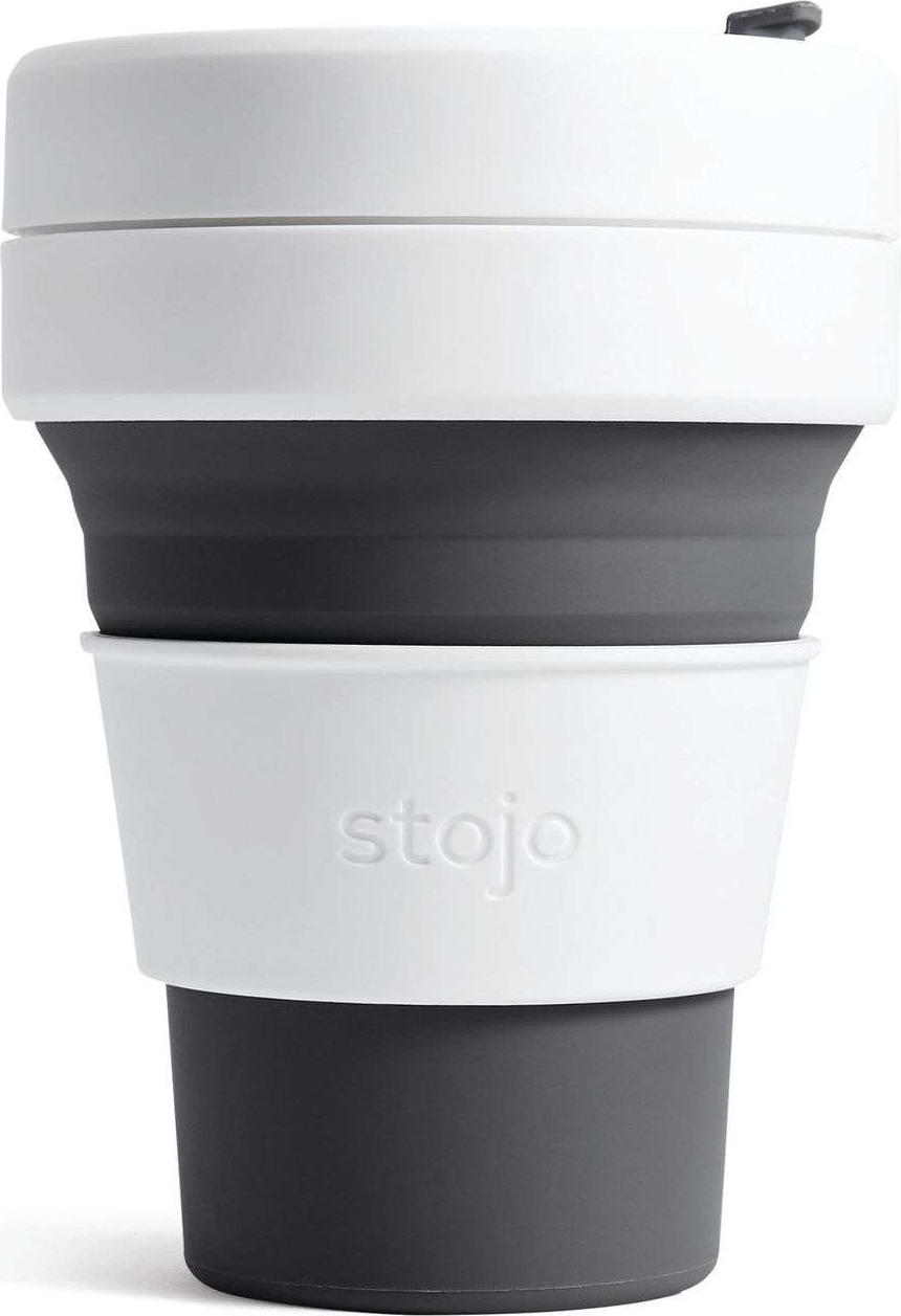 Pocket Cup, Schiefer - 355 ml - Trinkbecher - Kaffeebecher - Schwarz - faltbar | Stojo