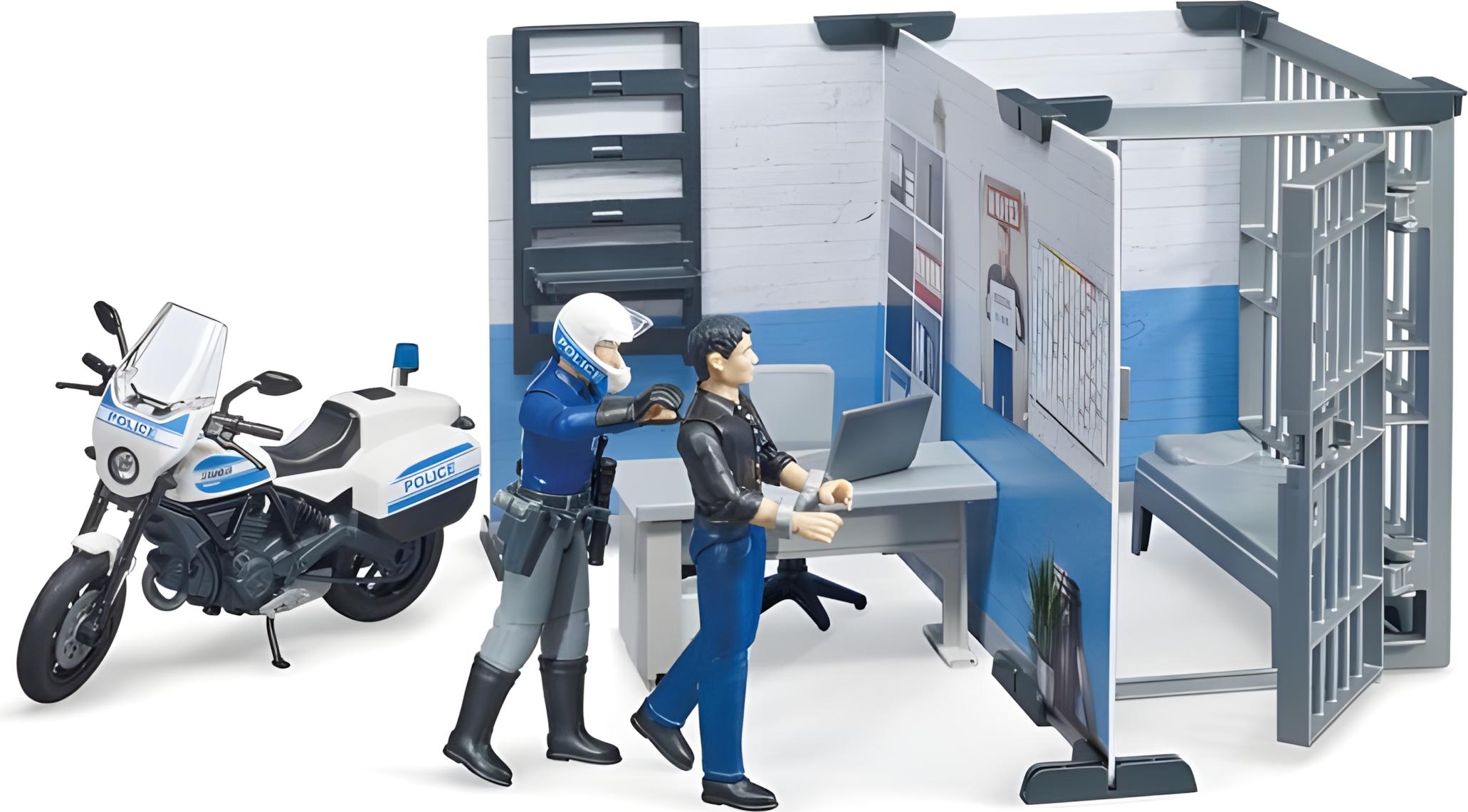 Bruder bworld Polizeistation mit Polizeimotorra 62732