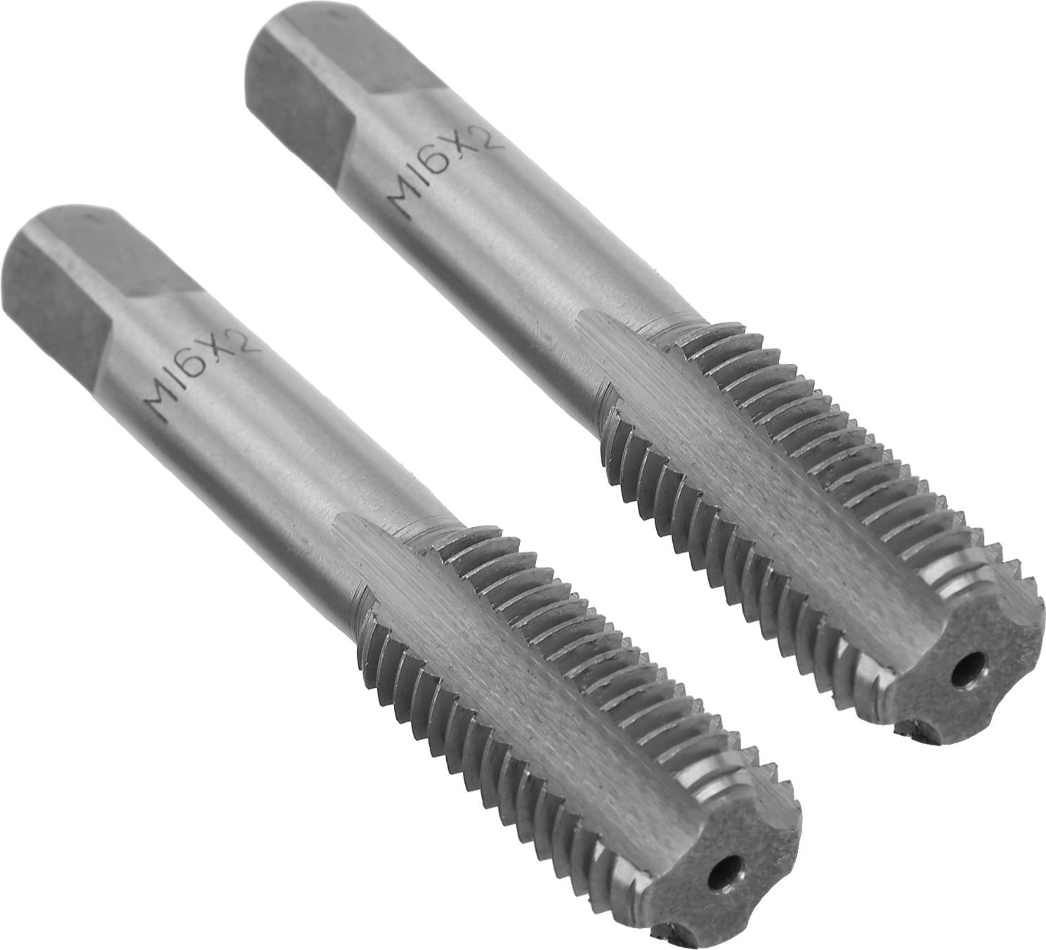 Cocosity 2pcs High Speed Steel Metric Thread Tap Straight Flutes Thread Tapping Tool Hand Thread TapM16x2.0