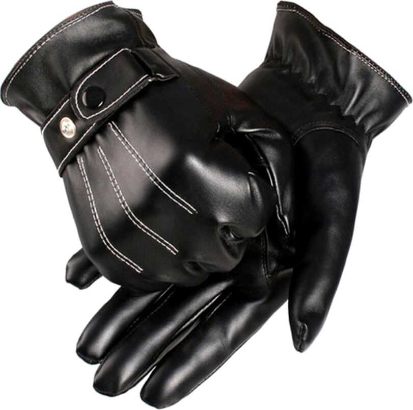 Camerazar Herren Touch Lederhandschuhe schwarz elegant FE6503