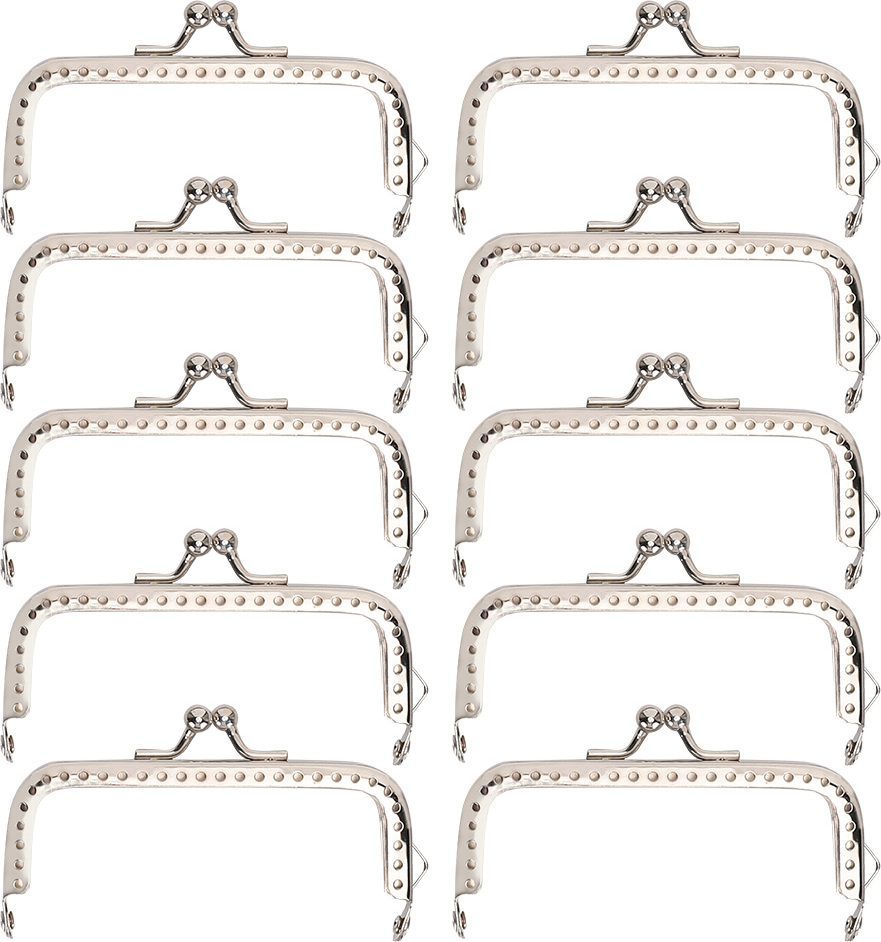 Gistuch 10 Taschenrahmen, Metall, 8,5 cm, gold & silber, für DIY Handtaschen & Bastelbedarf