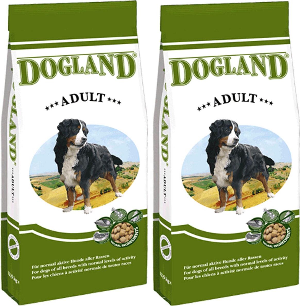 Dogland Hundefutter Adult für normale Aktivität 2 x 15 kg mit Fleisch aus Lebensmittelqualität ohne künstliche Zusatzstoffe