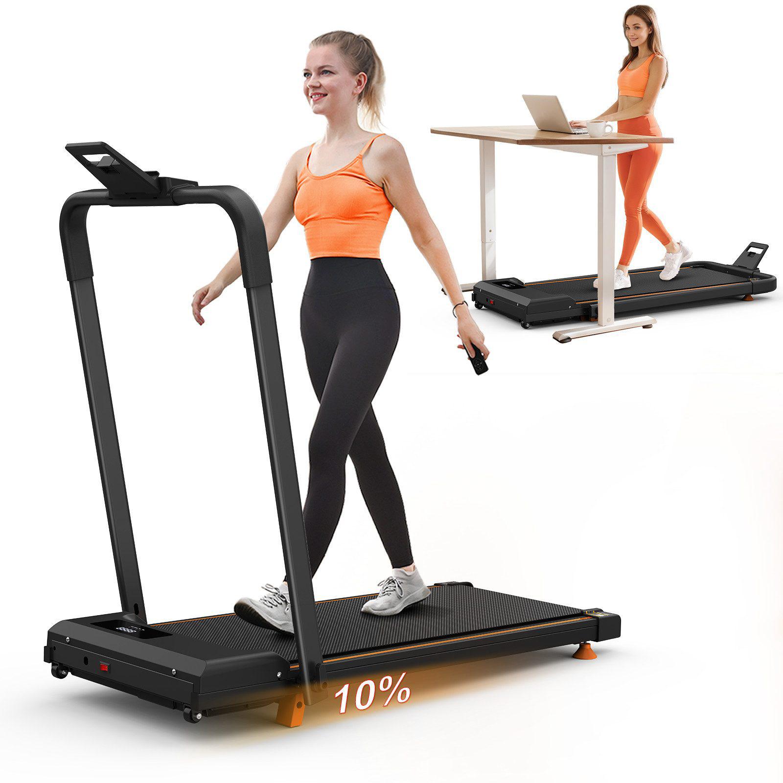 Laufband 2-in-1 Laufband mit 10 % Steigung, APP & 1-12 km/h 2,5 PS Motor, 3 Modi, klappbar