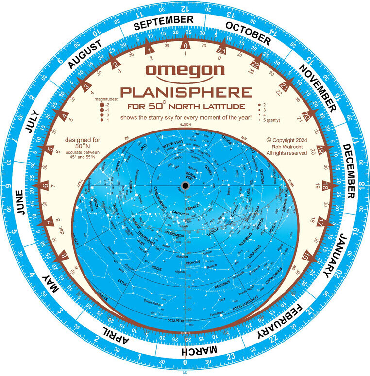 Omegon Sternkarte Planisphere 25cm / 50°