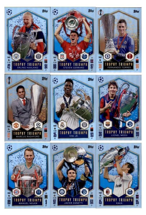 Topps Match Attax Champions League 2024/25 - Trading Cards - Alle 9 Trophy Triumph Karten
