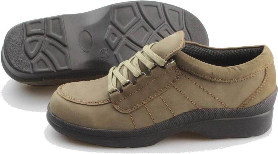 Bevaform Casual Damen Straßenschuh Schnürrschuh strapazierfähiges Obermaterial Khaki Grün 38