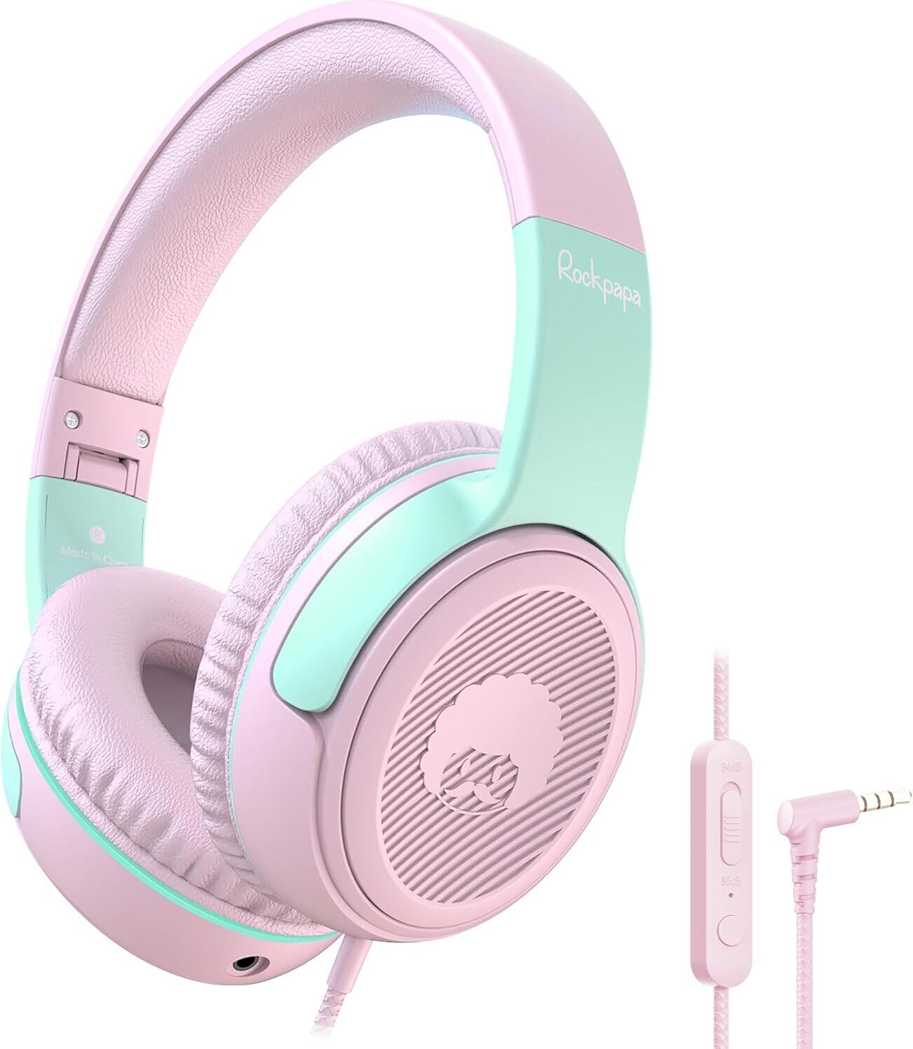 obmedzenie hlasitosti 85 dB/94 dB, funkcia zdieľania, skladacie, detské slúchadlá s káblom a mikrofónom na cesty, tablet, mobilný telefón, PC