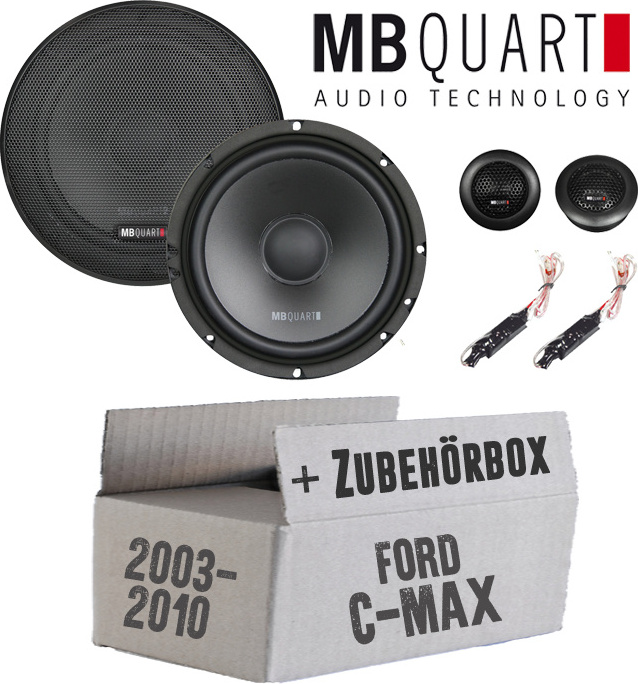 Lautsprecher Boxen MB Quart QS165 - 16,5cm Kompo Auto Einbauzuebehör - Einbauset passend für Ford C- JUST SOUND best choice for caraudio FoCmax2Hp_QS165