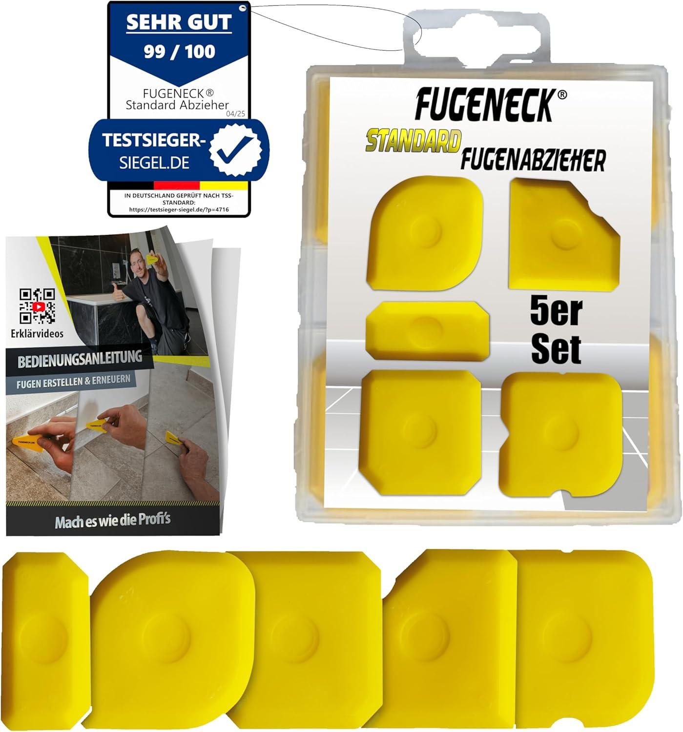 ?FUGENECK Fugentechnik FUGENECK® - 5er Standard Fugenabzieher - Set mit Aufbewahrungsbox & Bedienungsa.