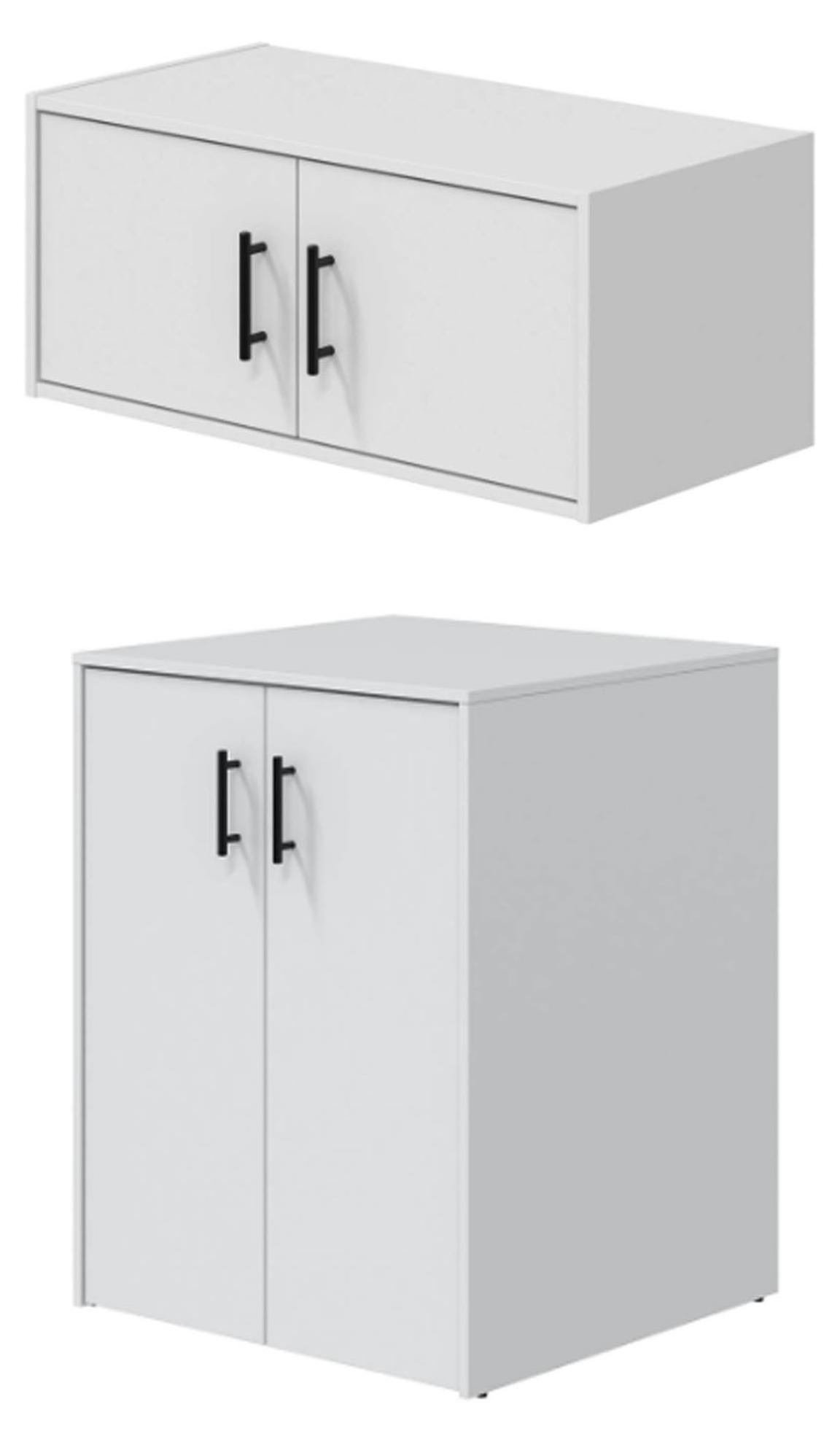 Dmora Masino - Waschraum-Möbelset, Weiß, 2 Fächer