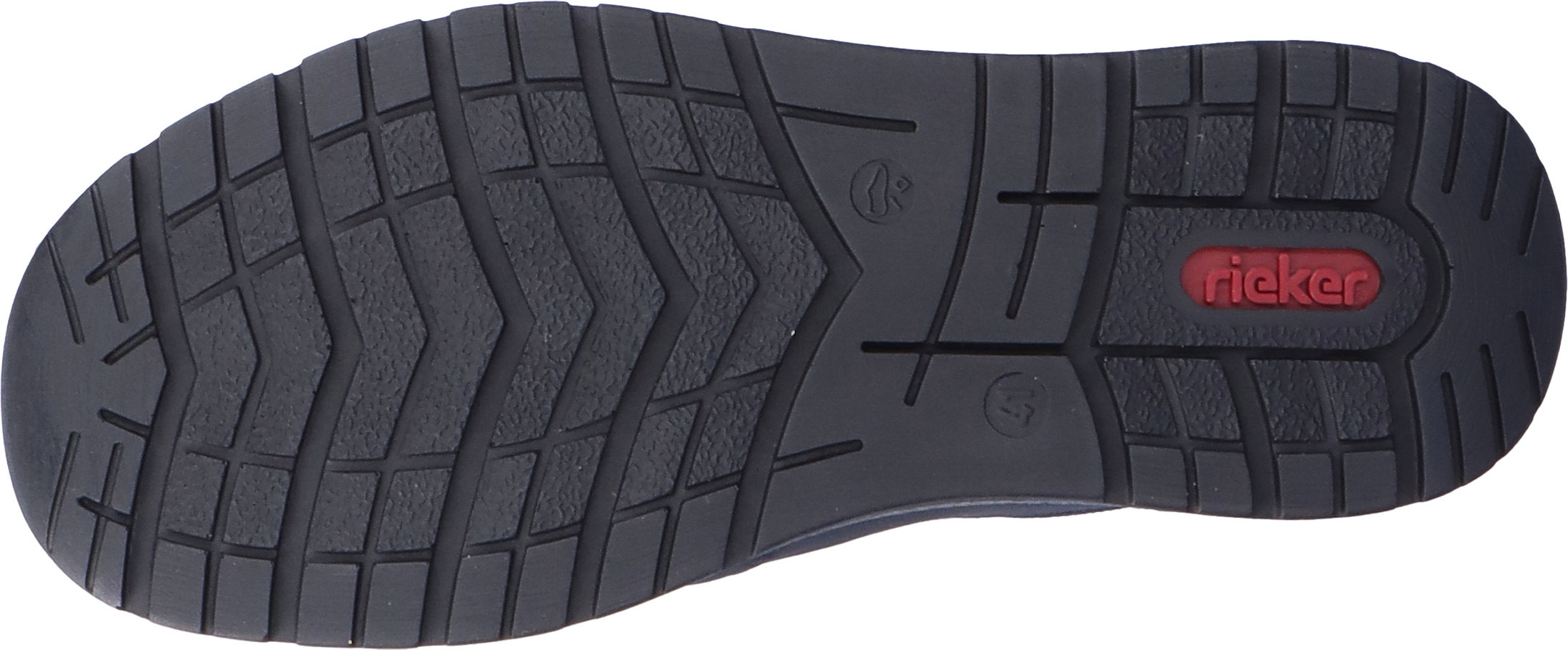 Rieker Herren Sneaker Slip-On Halbschuh extra weit Elastikeinsatz B9062, Größe:44 EU, Farbe:Blau B9062_15_44