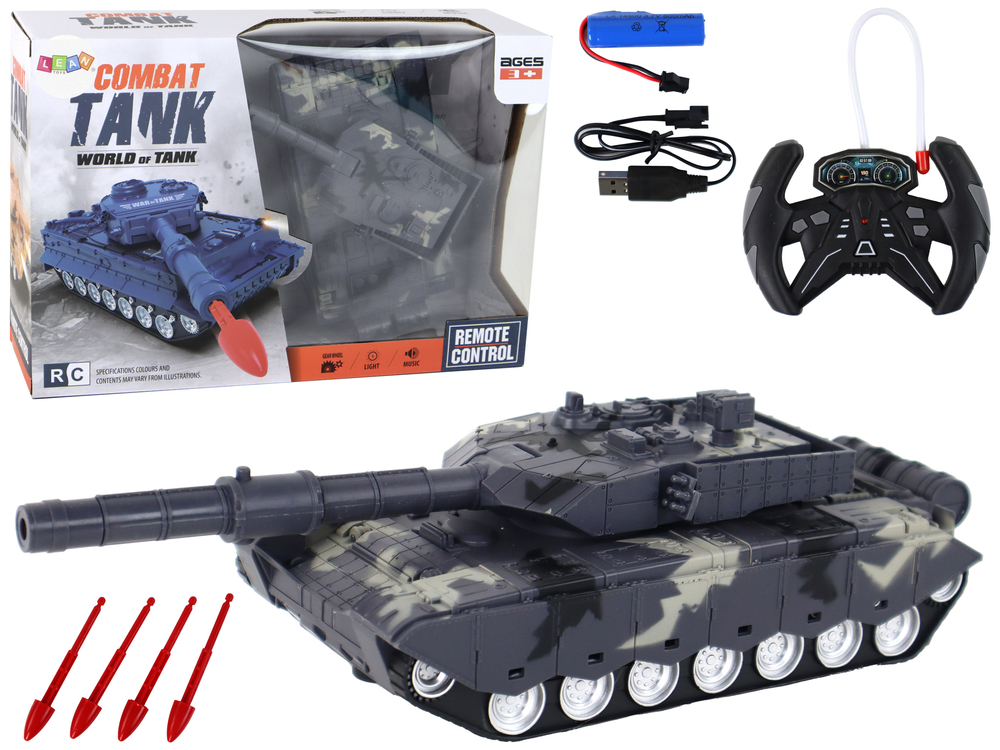 Lean Toys Ferngesteuert RC Panzer Militär Fahrzeug Tank Spielzeuge Waffen , Größe:UNIVERSAL LTY-16649-uniw
