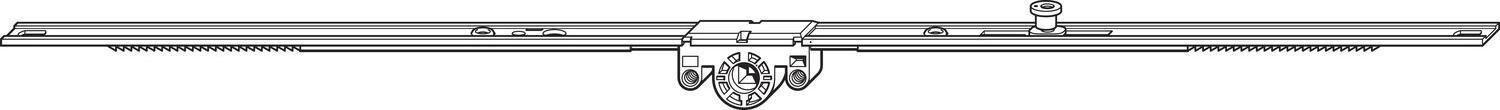Roto NT/NX DK-Getriebe mittig/variabel - Fenstergetriebe - Drehkippbeschlag DM 15 mm L 580 mm 1V Zapfen silber 355743