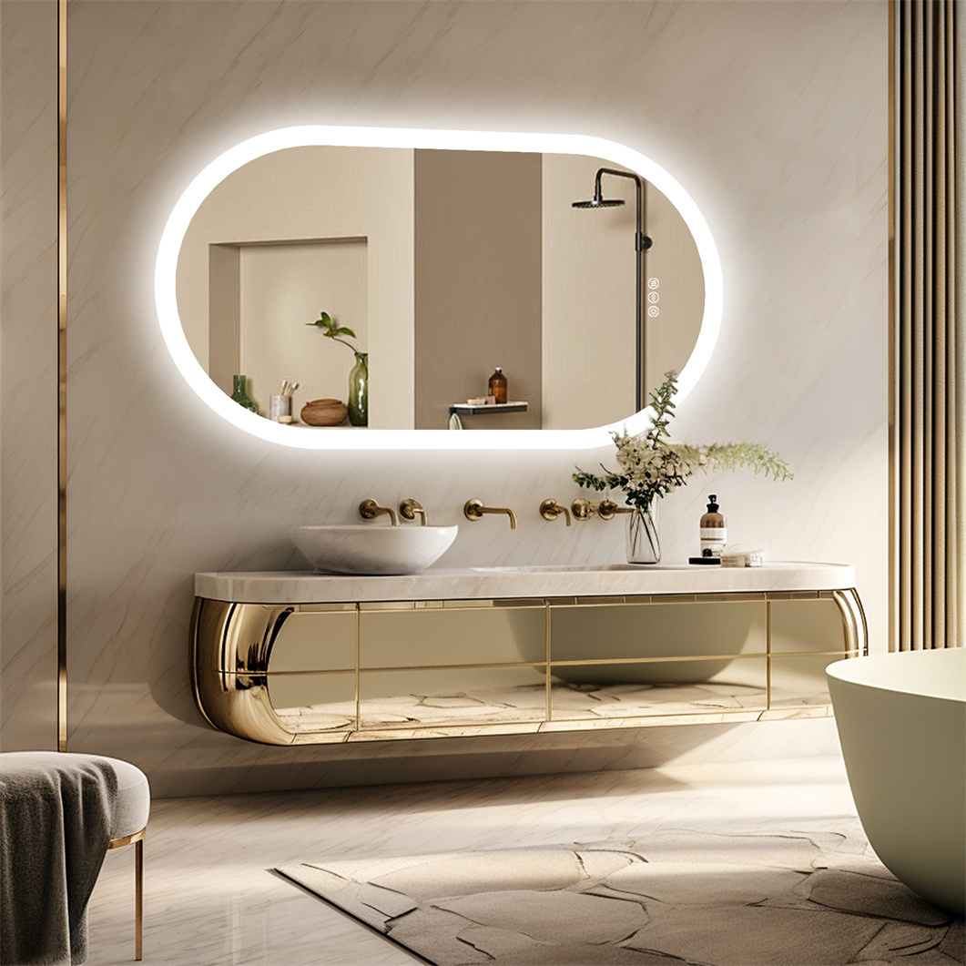 MIROIR DE SALLE de bain à LED 90x40 cm ovale EUR 130,87 - FR