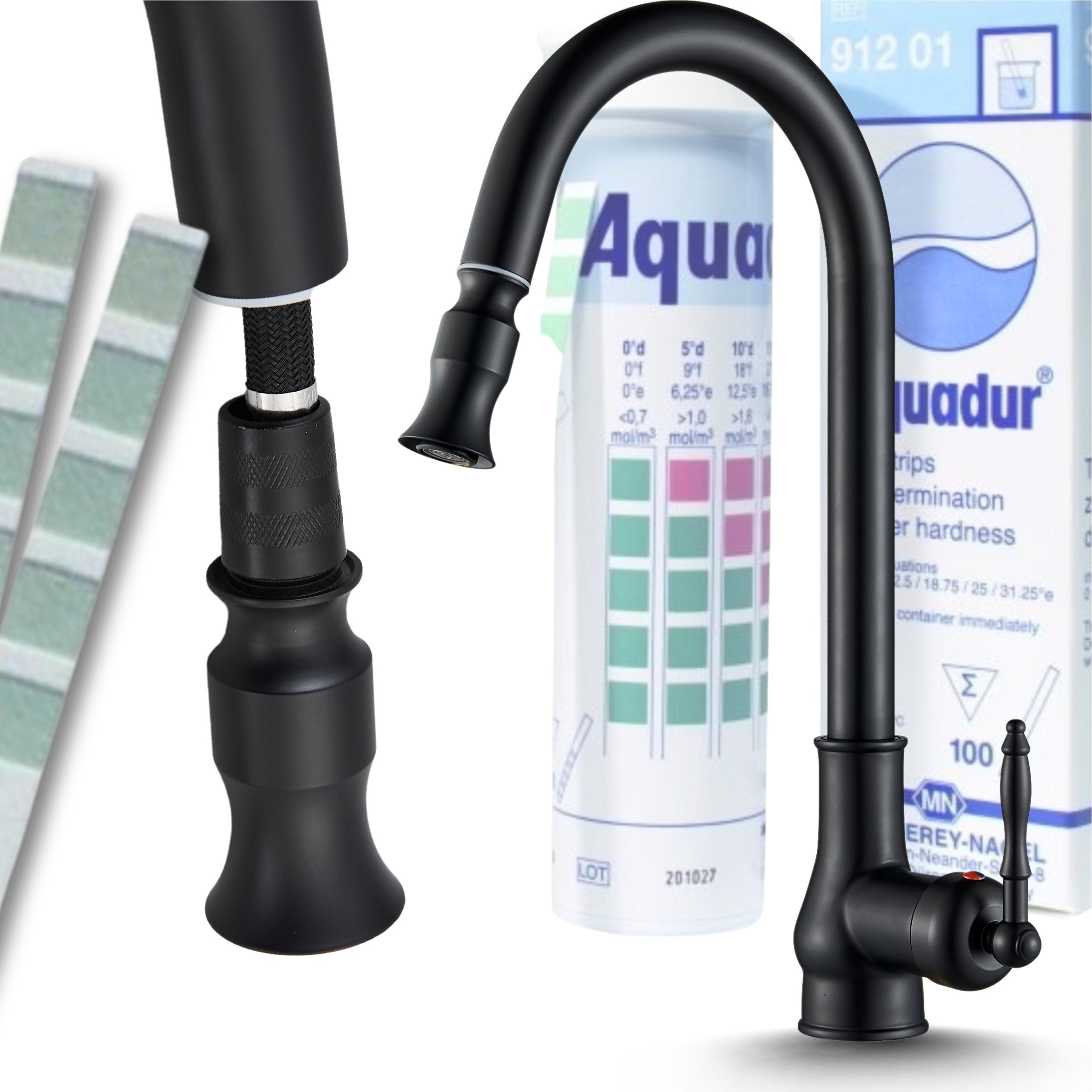 Küchenarmatur Ari Bloom Ausziehbar Keramikventil Schwarz