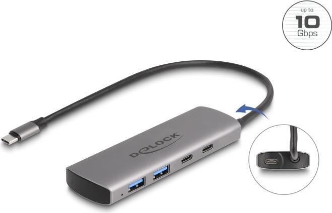 DELOCK USB 10 Gbps 2 Port USB Typ-A + 2 Port