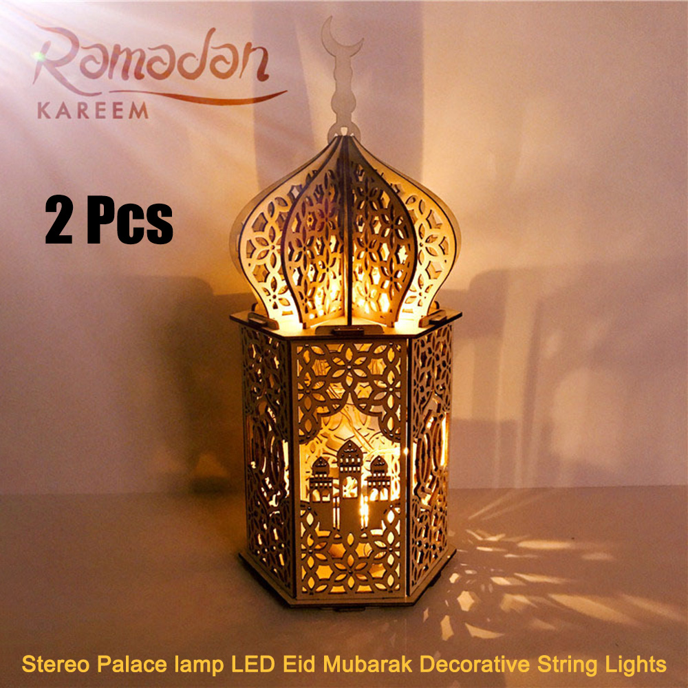Eid Mubarak Ramadan Lampe LED Licht muslimische Ornament Party Hänge Warmweiß 