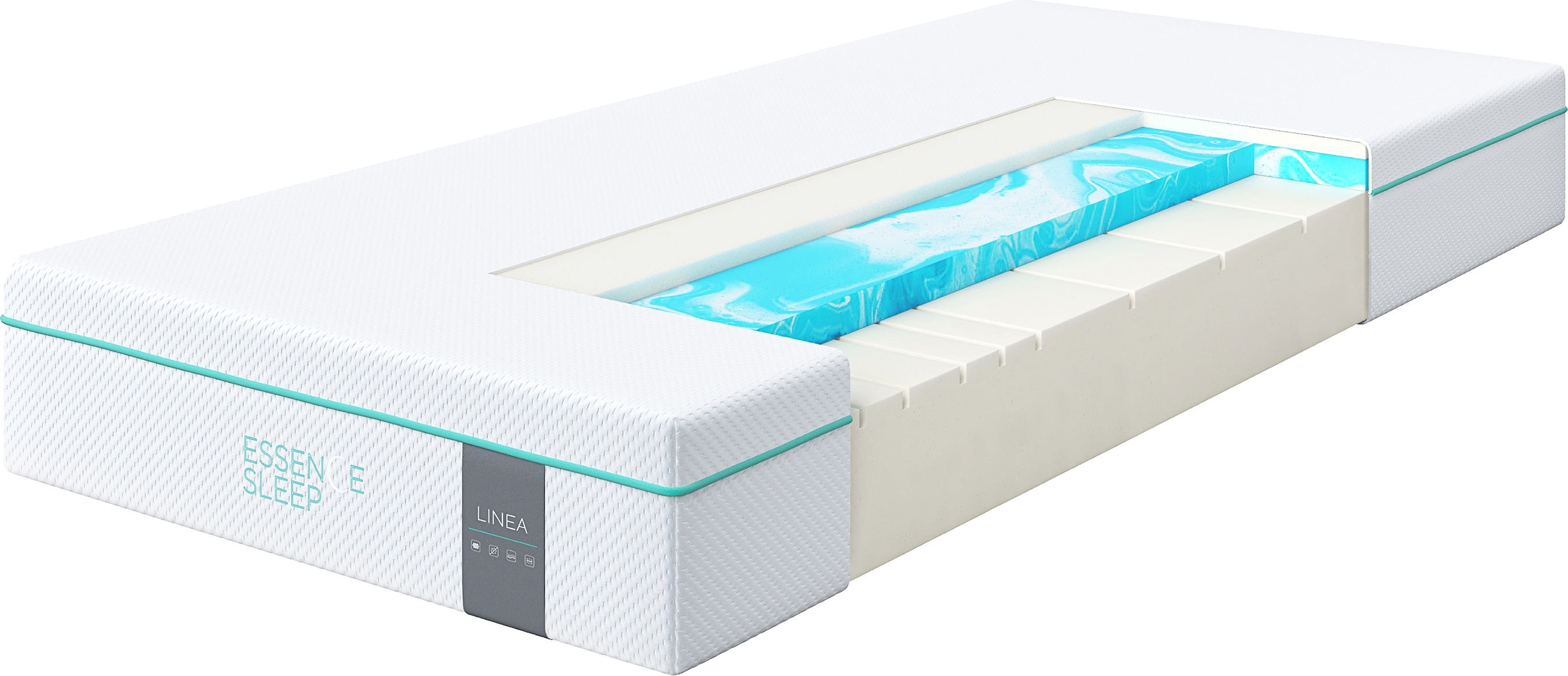 ESSENCE SLEEP LINEA Schaumstoff Matratze 160 x 200 x 22 cm, H3 aus 4 Schichten - Allergikerfreundlich - Unterstützend für optimale Schlafqualität LINEA 160