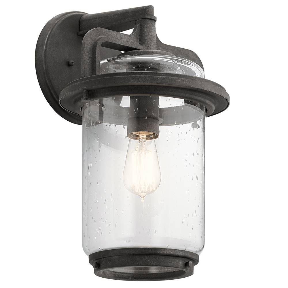 Elstead Lighting Elstead Andover Außen-Außenwandleuchte E27 44cm Verwittertes Zink Klar IP44 QN-ANDOVER-L