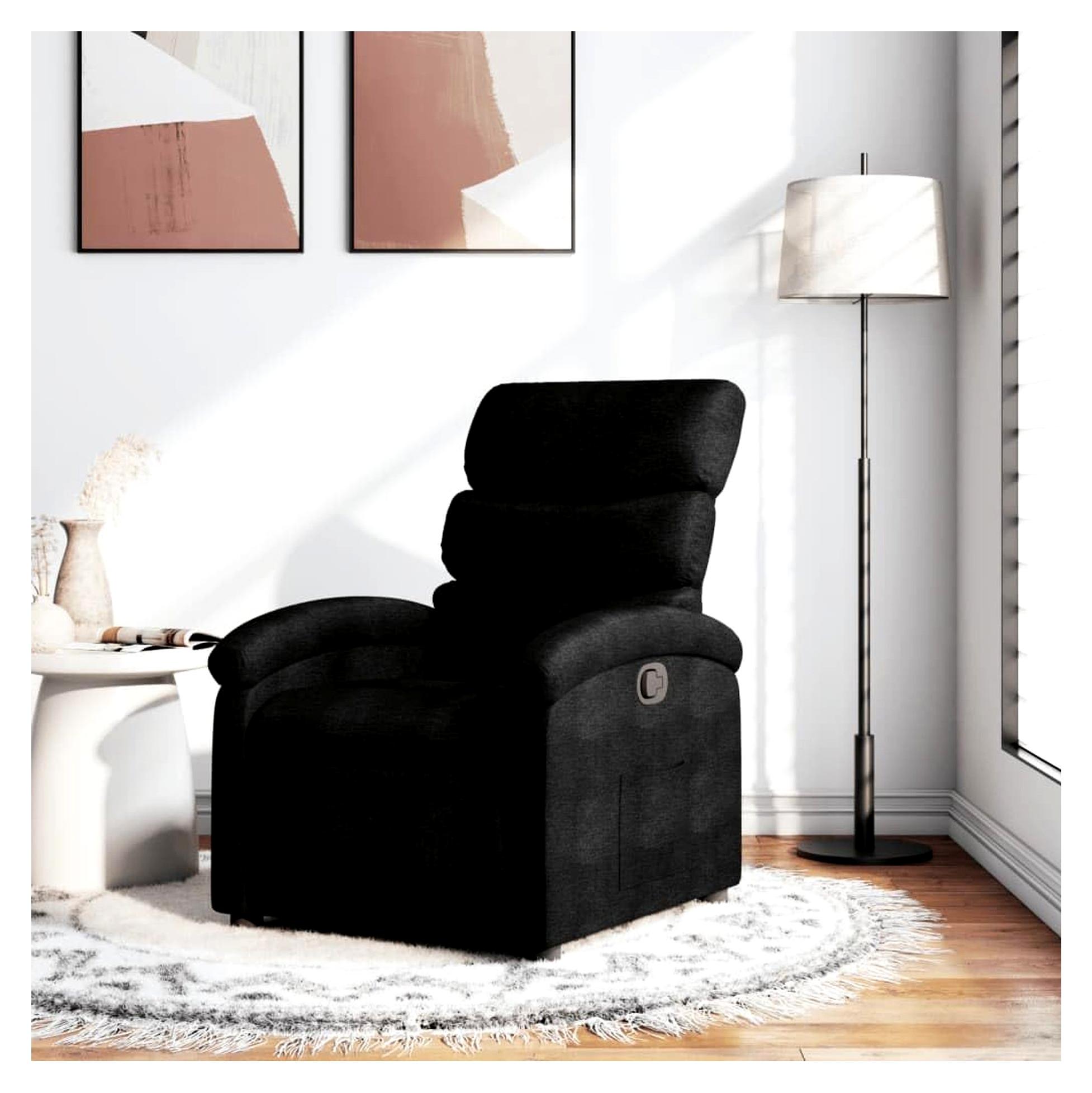 Markenlos Relaxsessel Schwarz Stoff, Fernsehsessel, Kinosessel, Gaming Couch