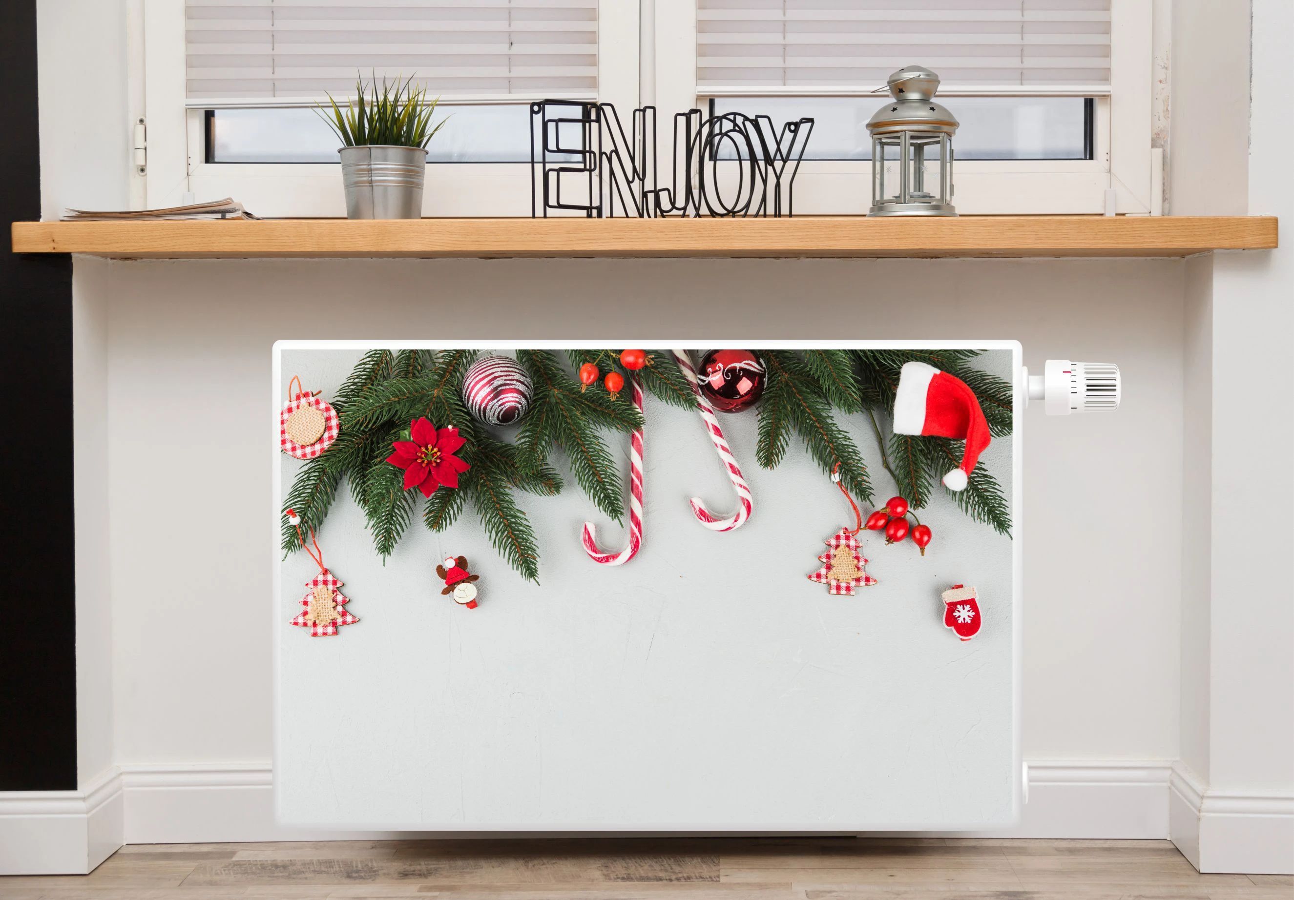 DECO WALLS Magnetický kryt na radiátor 60x100 cm - Kryt na kúrenie Vianočná dekorácia