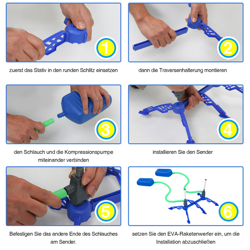 Jopassy Rakete Spielzeug Raketenspielzeug für Kinder Raketenspielzeug mit 6 leuchtenden Schaumraketen Gartenspielzeug Raketenwerfer zum Spielen im Freien Weihnachten für Jungen Mädchen RL-TH7773-1-BD