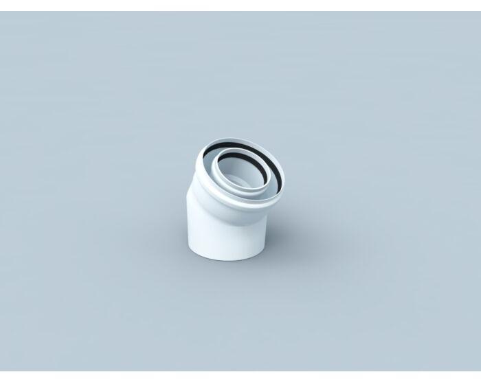 Bertrams Polyline LAS Bogen 41BG45-80 45°, DN 80/125, innen, weiß 41BG4580