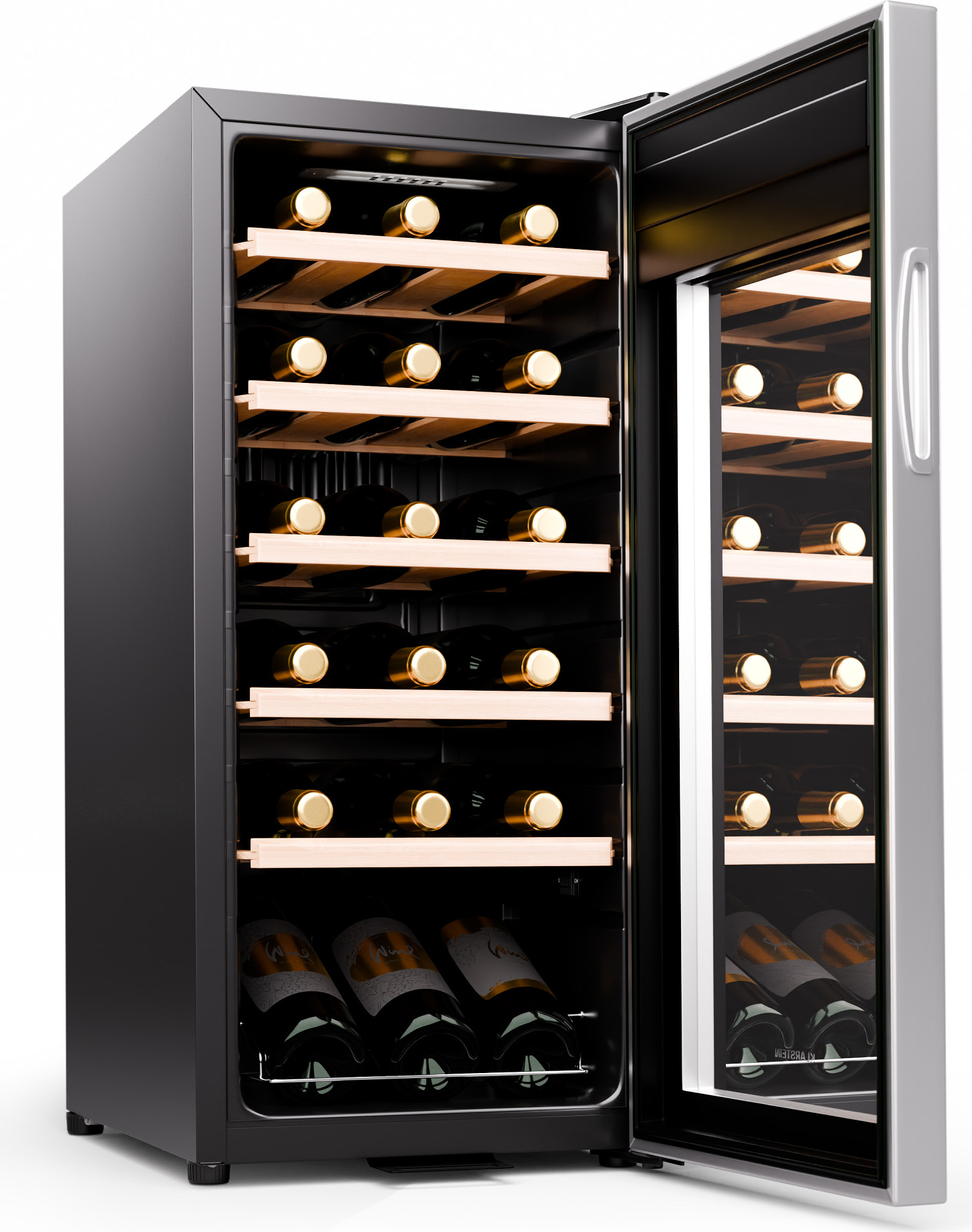 Klarstein Weinkühlschrank,1 Zone Getränkekühlschrank, Leiser Indoor/Outdoor Kühlschrank, 50 Liter Flaschenkühlschrank Klein, Weinschrank für Getränke, Weinkühler für 18 Flaschen, 5-18°C 35