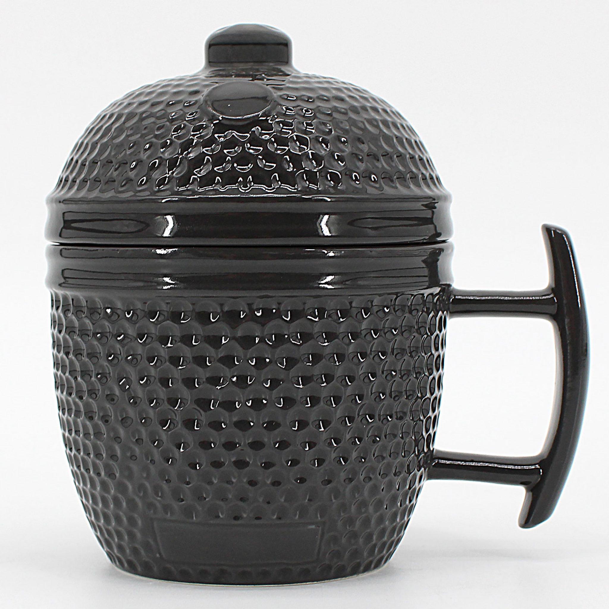 Tasse mit Deckel SOGAMBO-Grill-Design anthrazit 22862