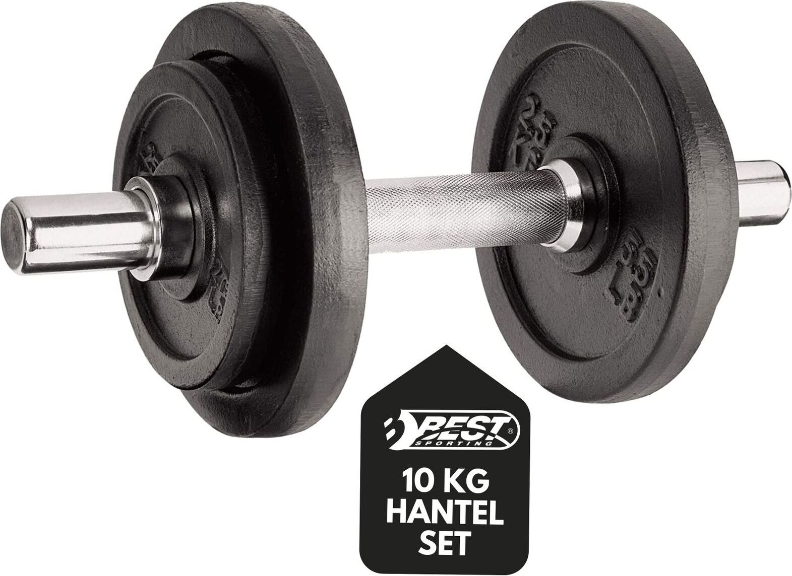 Best Sporting Hantelset, 10 kg, Stellringe oder Sternverschluss, Verschlussart: Stellringe 61420