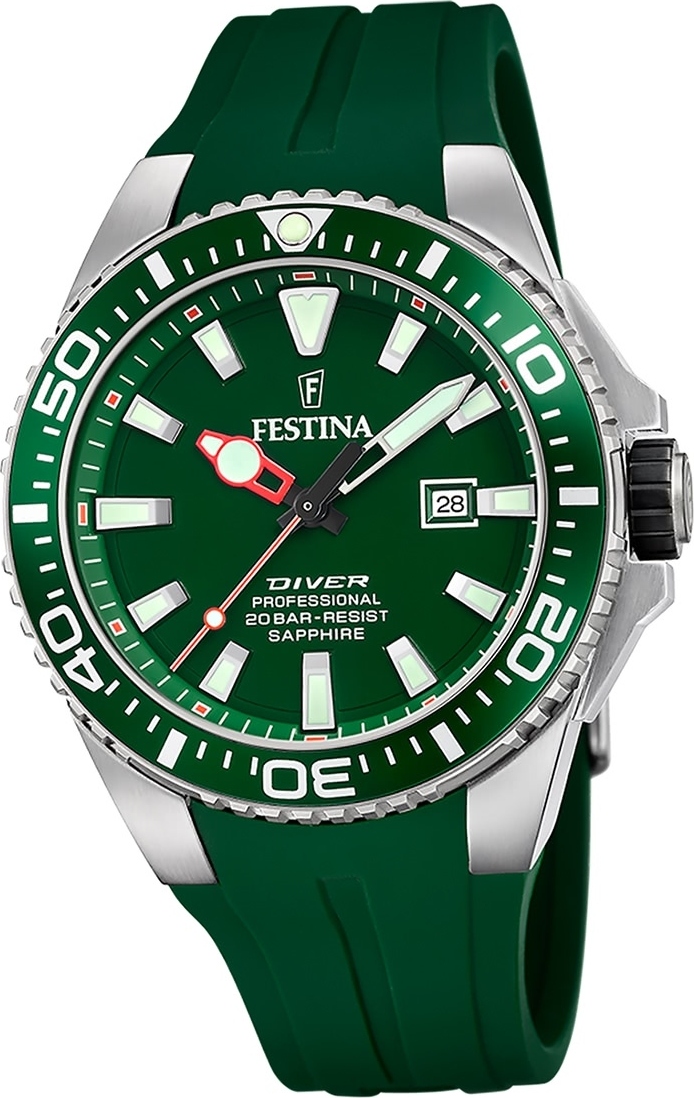Pánske hodinky Festina gumené zelené Náramkové hodinky Festina The Originals D2UF20664/2