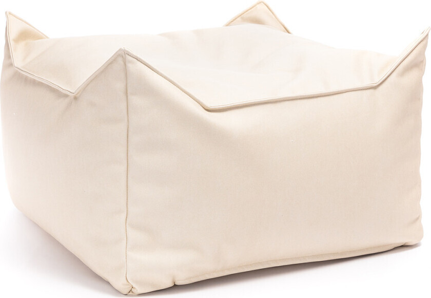 Ecopuf Maxi-Hocker Nila aus 100-Polyestergewebe, Farbe: Cremig