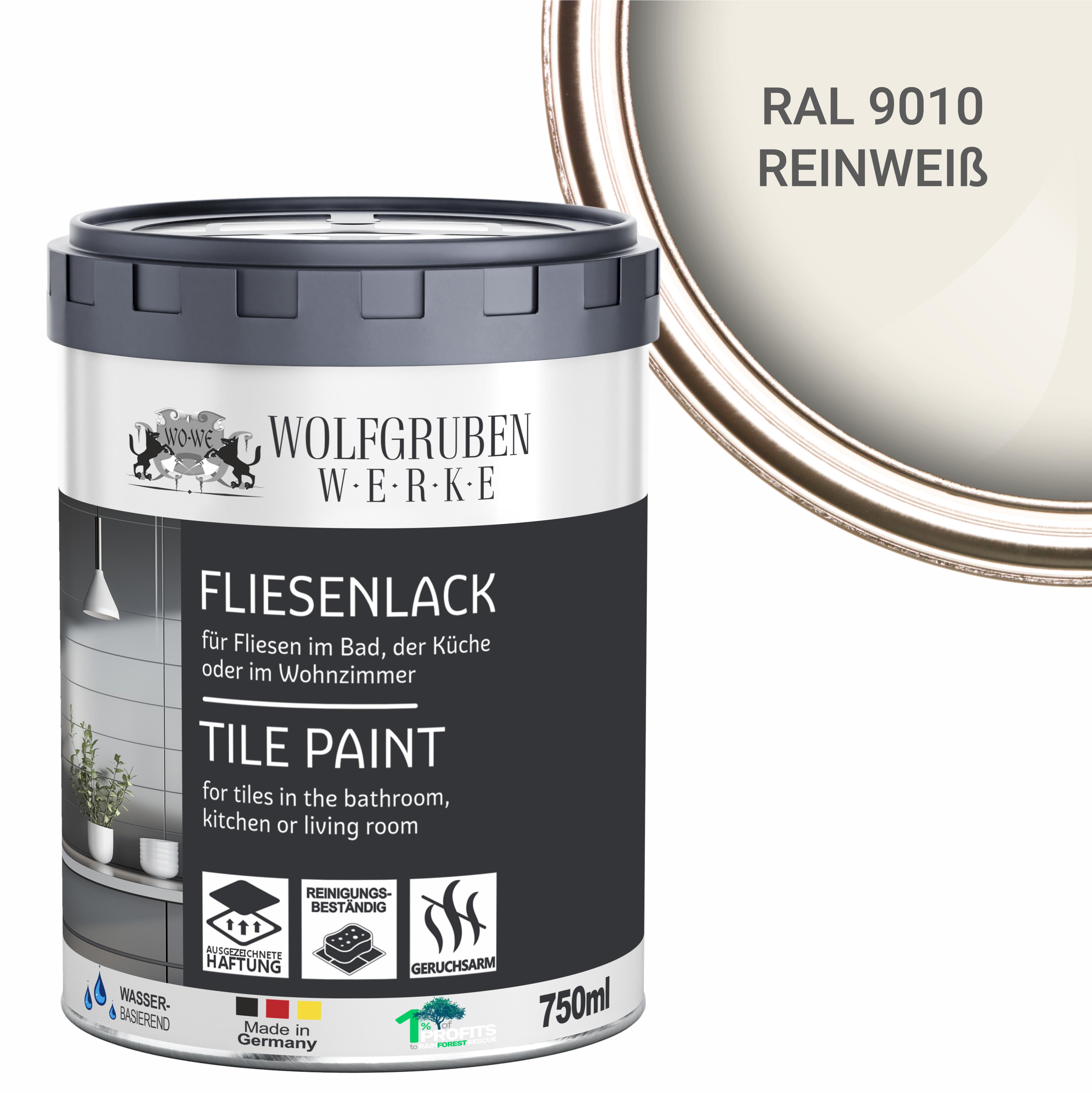 Fliesenlack Fliesenfarbe Wandfliesen WO-WE W713 Reinweiß ähnl. RAL 9010 - 1L