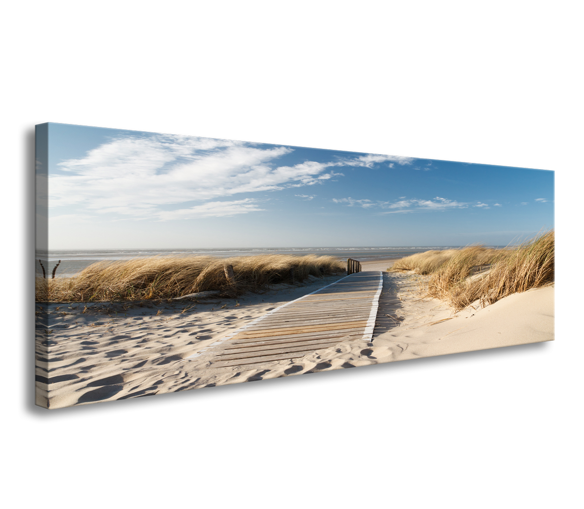 Nordsee Strand Bild Dünen Meer Wandbild Fotoleinwand  Poster 120 cm*40 cm 738