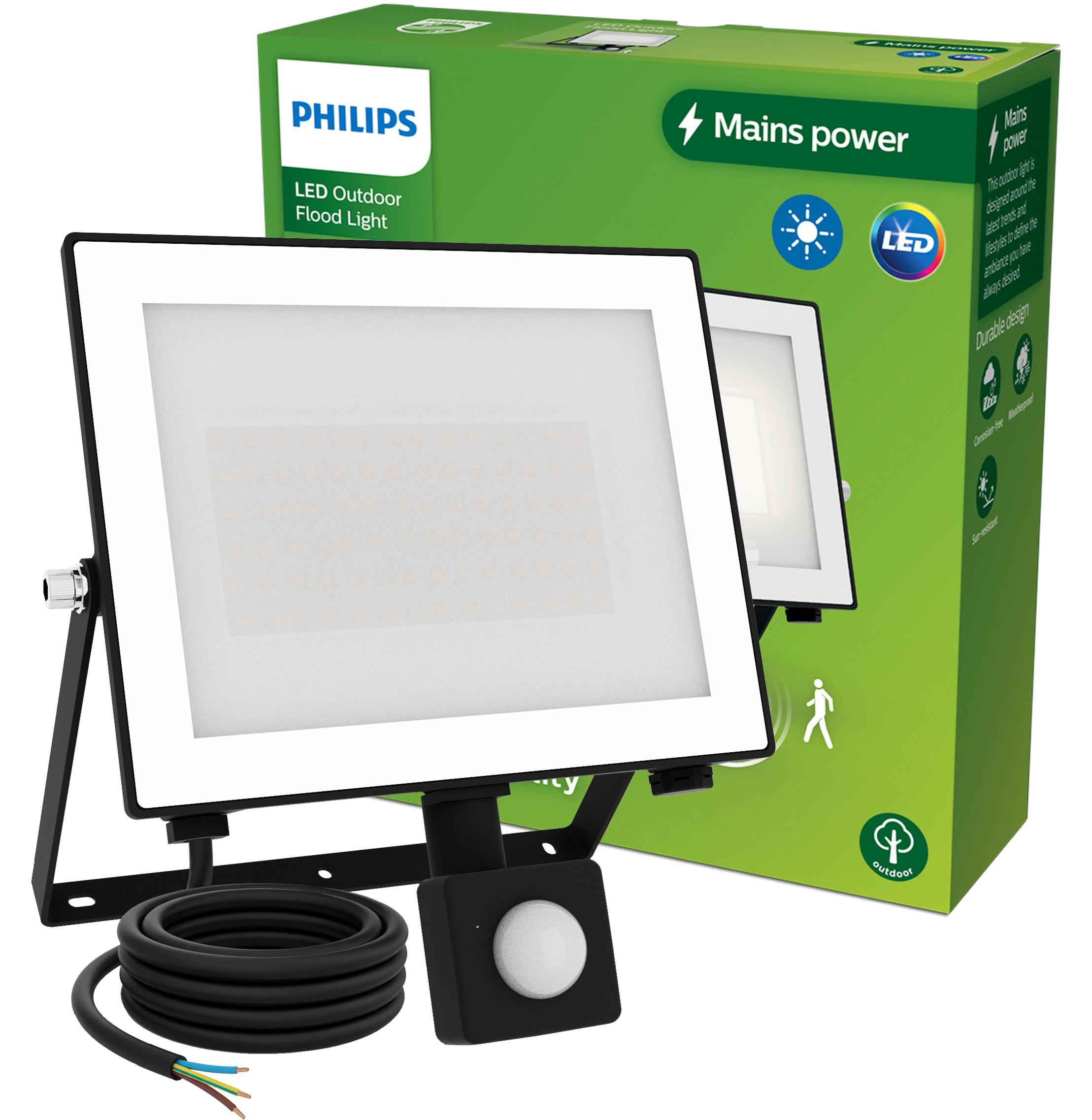 Philips Wandleuchten Lois, 50 W, Wandbeleuchtung für den Außenbereich, Schwarz, Metall, IP65, Garten, Terrasse, I PHSNAS0265